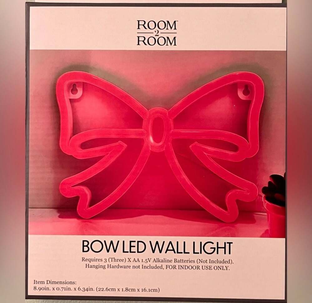 Room2Room Pink Bow LED Wall Light